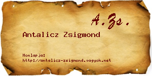 Antalicz Zsigmond névjegykártya